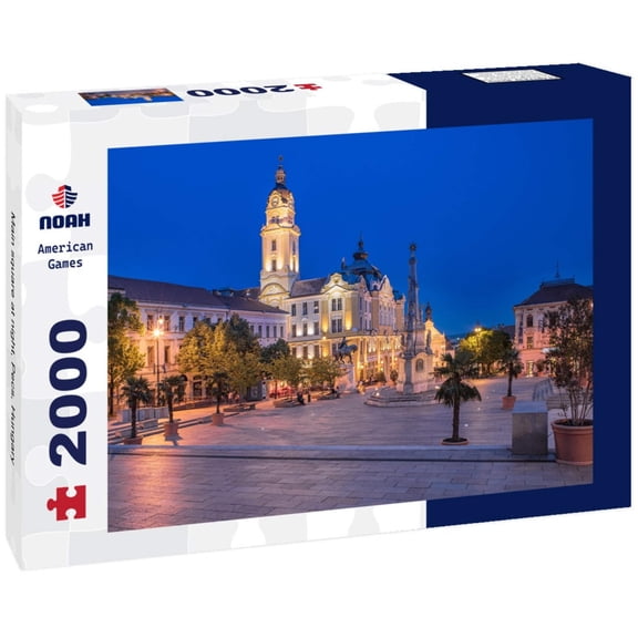 Noah Jigsaw Puzzle Main square at night, Pecs, Hungary 2000 Pieces
