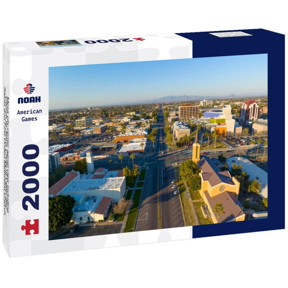 Noah Jigsaw Puzzle Mesa city center aerial view including Church of Jesus Christ of Latter day Saints and First United Methodist Church, Mesa, Arizona AZ, USA 2000 pieces