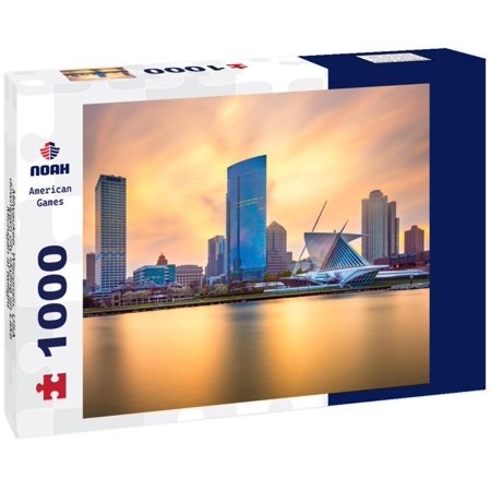 Noah Jigsaw Puzzle Milwaukee, Wisconsin, USA downtown city skyline on Lake Michigan at twilight 1000 pieces