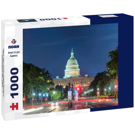 Noah Jigsaw Puzzle Night view of US Capitol Building from Pennsylvania Avenue in Washington DC, USA 1000 pieces