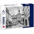 thumbnail image 1 of Noah Jigsaw Puzzle Nuremberg Castle (Sinwell tower) with blue sky and clouds, Germany in black white 1000 pieces, 1 of 1