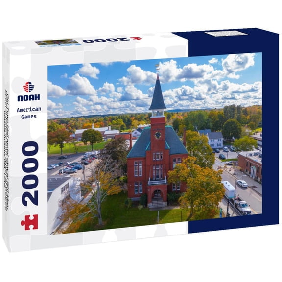 Noah Jigsaw Puzzle Old Town Hall aerial view at 980 Main Street in historic town center of Walpole, Massachusetts MA, USA 2000 pieces