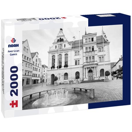 Noah Jigsaw Puzzle Old town of Ingolstadt Town hall or Rathaus. Ingolstadt is a city in Bavaria in black white 2000 pieces