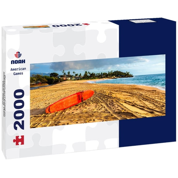 Noah Jigsaw Puzzle Rescue surf board on Makaha Beach in West Oahu Island - Hawaii, United States panorama 2000 pieces