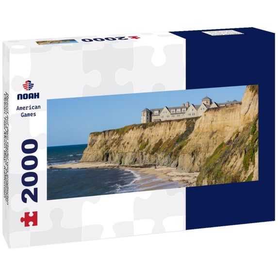 Noah Jigsaw Puzzle Resort auf dem Gipfel von erodierten Klippen und Sandstrand, Pazifischer Ozean, Half Moon Bay, Kalifornien panorama 2000 pieces