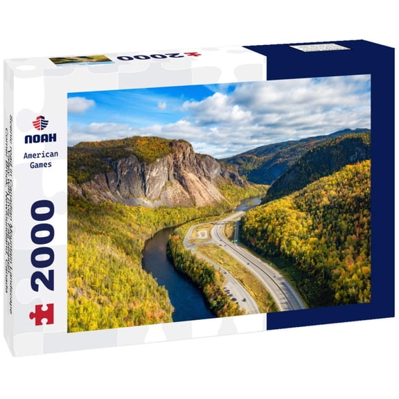 Scenic road in Canadian Mountain Landscape Valley with river. Fall season. Corner Brook, Newfoundland, Canada 2000pc Puzzle