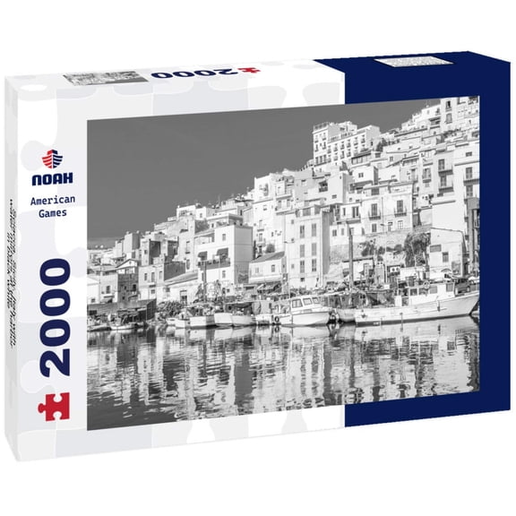 Noah Jigsaw Puzzle Sciacca, Sicily, Italy with water mirrors at the harbor in black white 2000 pieces