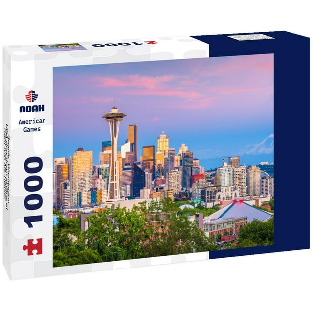 Noah Jigsaw Puzzle Seattle, Washington, USA downtown skyline at night