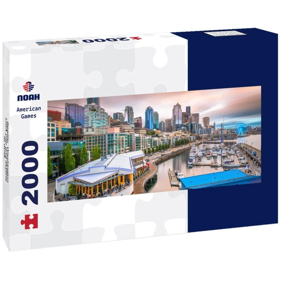 Noah Jigsaw Puzzle Seattle, Washington, USA pier and skyline at dusk panorama 2000 pieces