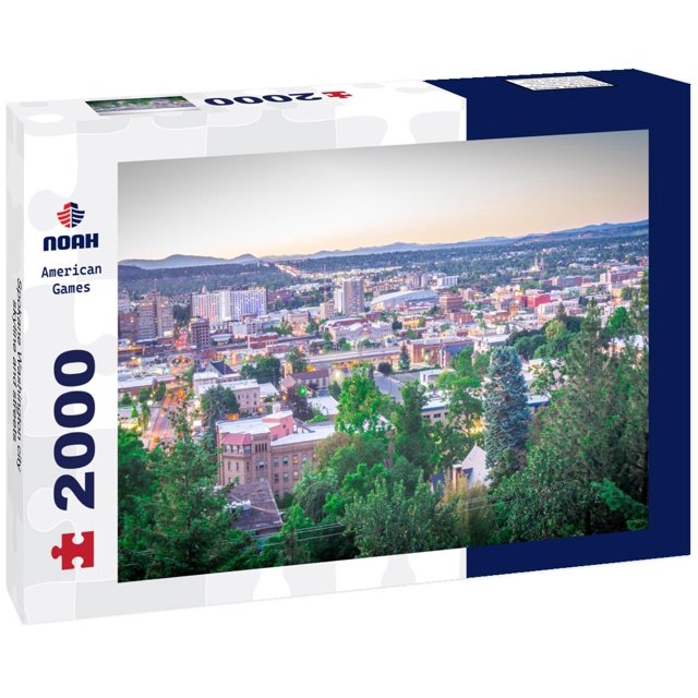 Noah Jigsaw Puzzle Spokane Washington city skyline and streets 2000