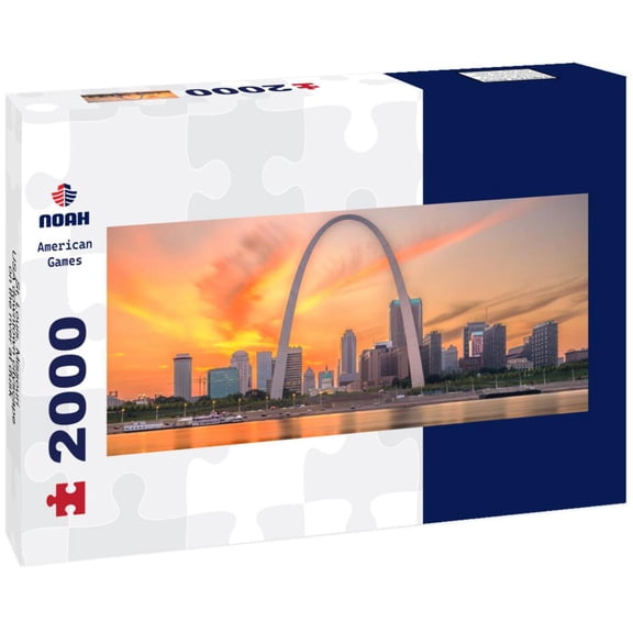Noah Jigsaw Puzzle St. Louis, Missouri, USA downtown cityscape on the river at dusk panorama 2000 pieces