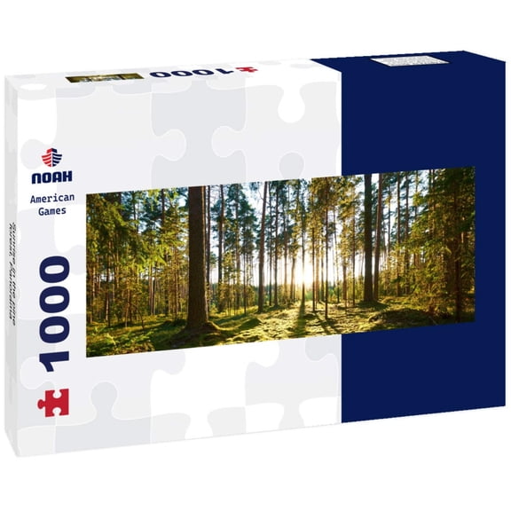 Noah Jigsaw Puzzle Sunrise in the pine forest, Panorama 1000 Pieces