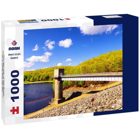 Noah Jigsaw Puzzle The lake side of Hop Brook Dam in Naugatuck connecticut on a sunny blue sky day 1000 pieces
