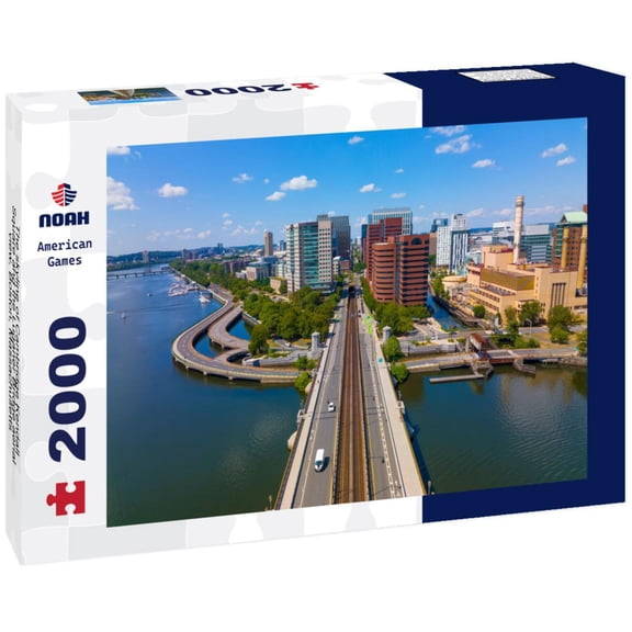Noah Jigsaw Puzzle The skyline of Cambridge Kendall Square and the Luganer Bridge aerial view, Boston, Massachusetts 2000 pieces