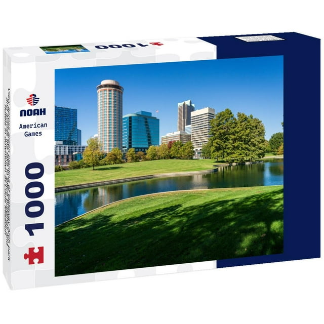 Noah Jigsaw Puzzle View across green planting of Gateway Arch park and
