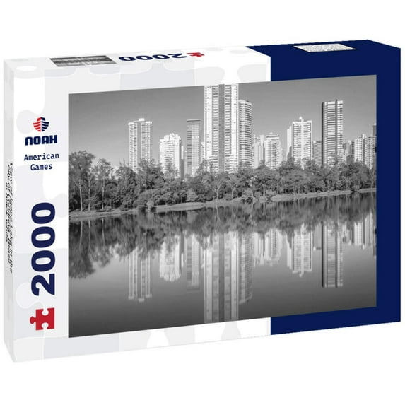 Noah Jigsaw Puzzle View of Igapó Lake in the city of Londrina, Brazil in black white 2000 pieces