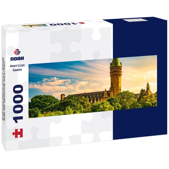 Noah Jigsaw Puzzle View of the Spuerkees, the state savings bank and the Musee de la banque in Luxembourg, panorama Panorama 1000 Pieces