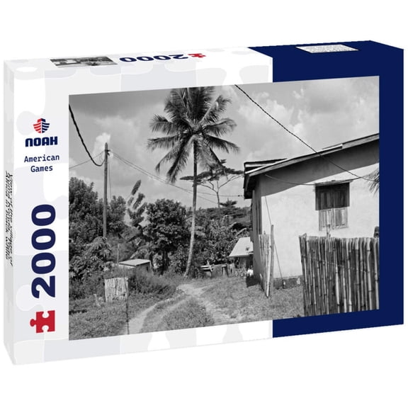Noah Jigsaw Puzzle View of the village of Kuma Konda. Togo. Africa in black white 2000 pieces