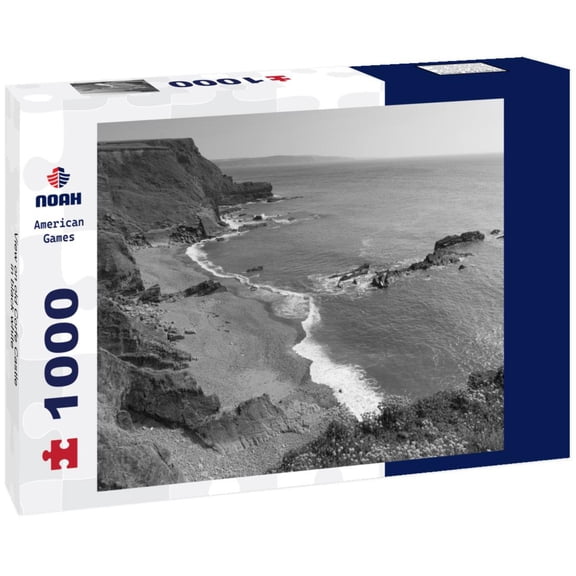 Noah Jigsaw Puzzle Bude beach at Compass Point, North Cornwall, England, UK. in black white 1000 pieces