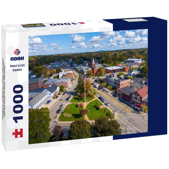 Noah Jigsaw Puzzle Walpole historic town center aerial view including Old Town Hall and Town Common, Walpole, Massachusetts MA, USA 1000 pieces