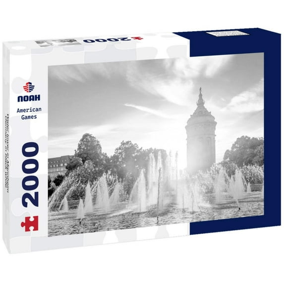 Noah Jigsaw Puzzle Water tower in Mannheim, Germany in black white 2000 pieces
