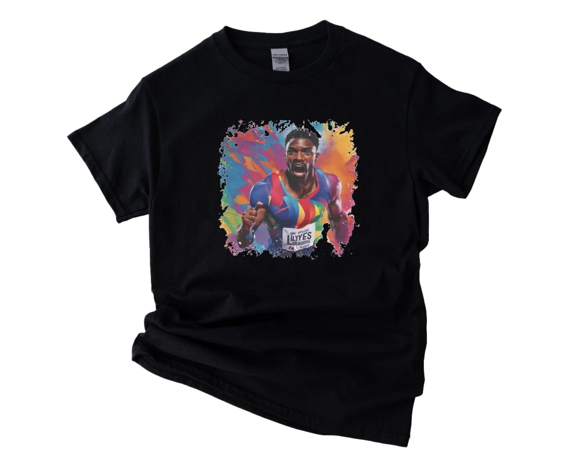 Noah Lyles American Sprinter Track and Field Color Splash Unisex T-Shirt, up to 5XL