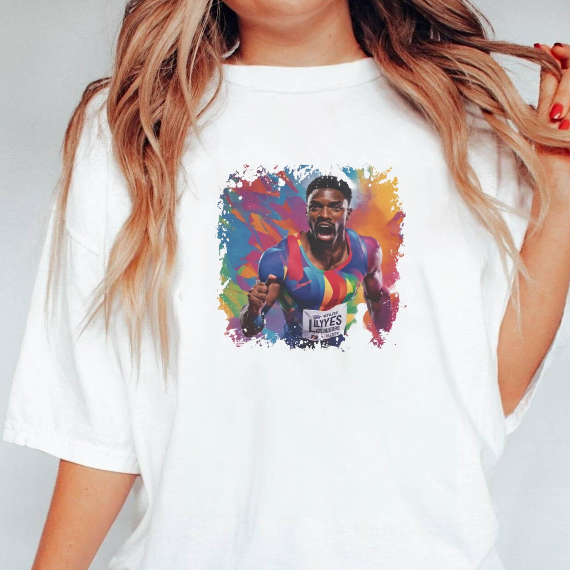 Noah Lyles American Sprinter Track and Field Color Splash Unisex T-Shirt, up to 5XL