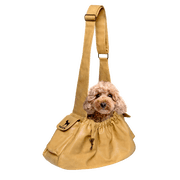 Noah & Paw Dog Sling Carrier for Small Medium Dogs & Puppies, Dog Carrier with Adjustable Padded Strap, Premium Leather, Insulated with Soft Breathable Fur, Double Safety Feature, Machine Washable