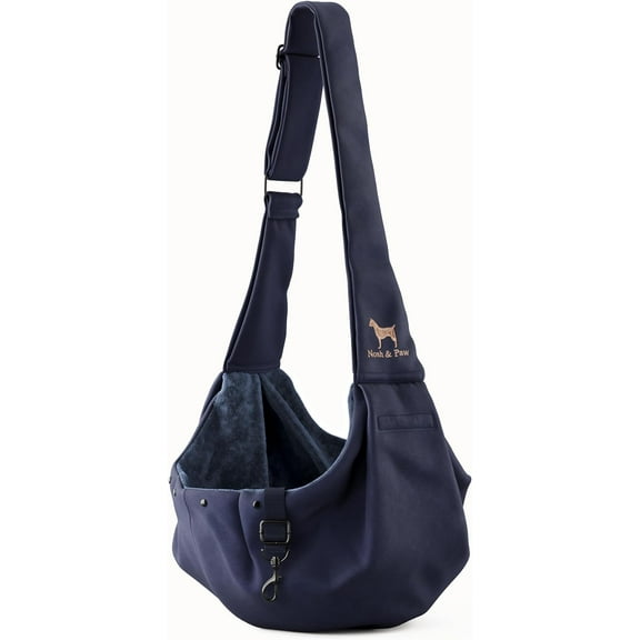 Noah & Paw Dog Sling Carrier for Small Medium Dogs & Puppies, Dog Carrier with Adjustable Padded Strap, Premium Twill, Insulated with Soft Breathable Fur, Double Safety Feature, Machine Washable