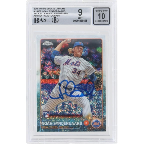 Noah Syndergaard New York Mets Autographed 2015 Topps Chrome Update MLB #US157 Beckett Fanatics Witnessed Authenticated 9/10 Rookie Card - Fanatics Authentic Certified