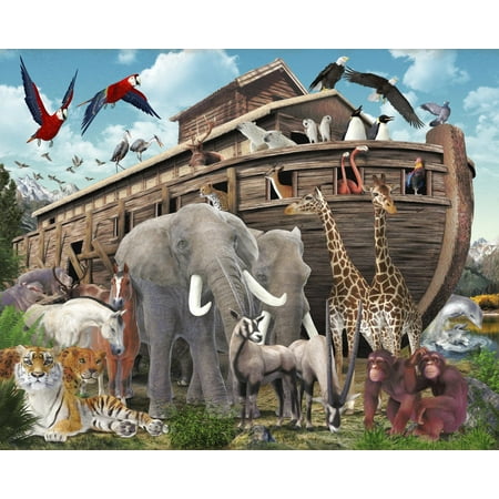 Noah's Ark 35.5" x 45" Cotton Panel Fabric (Single Panel)