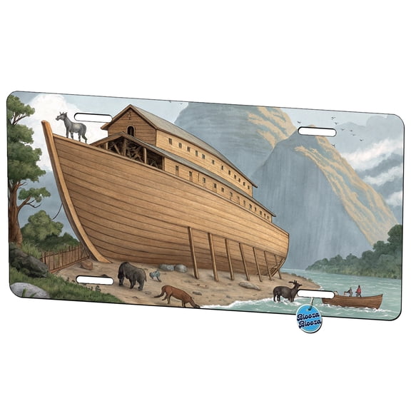 Noah's Ark Drawing Metal Novelty License Plate