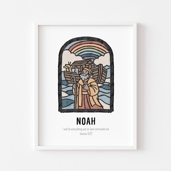 Noah's Ark Nursery Print, Christian Room Decor Unframed Paper Print