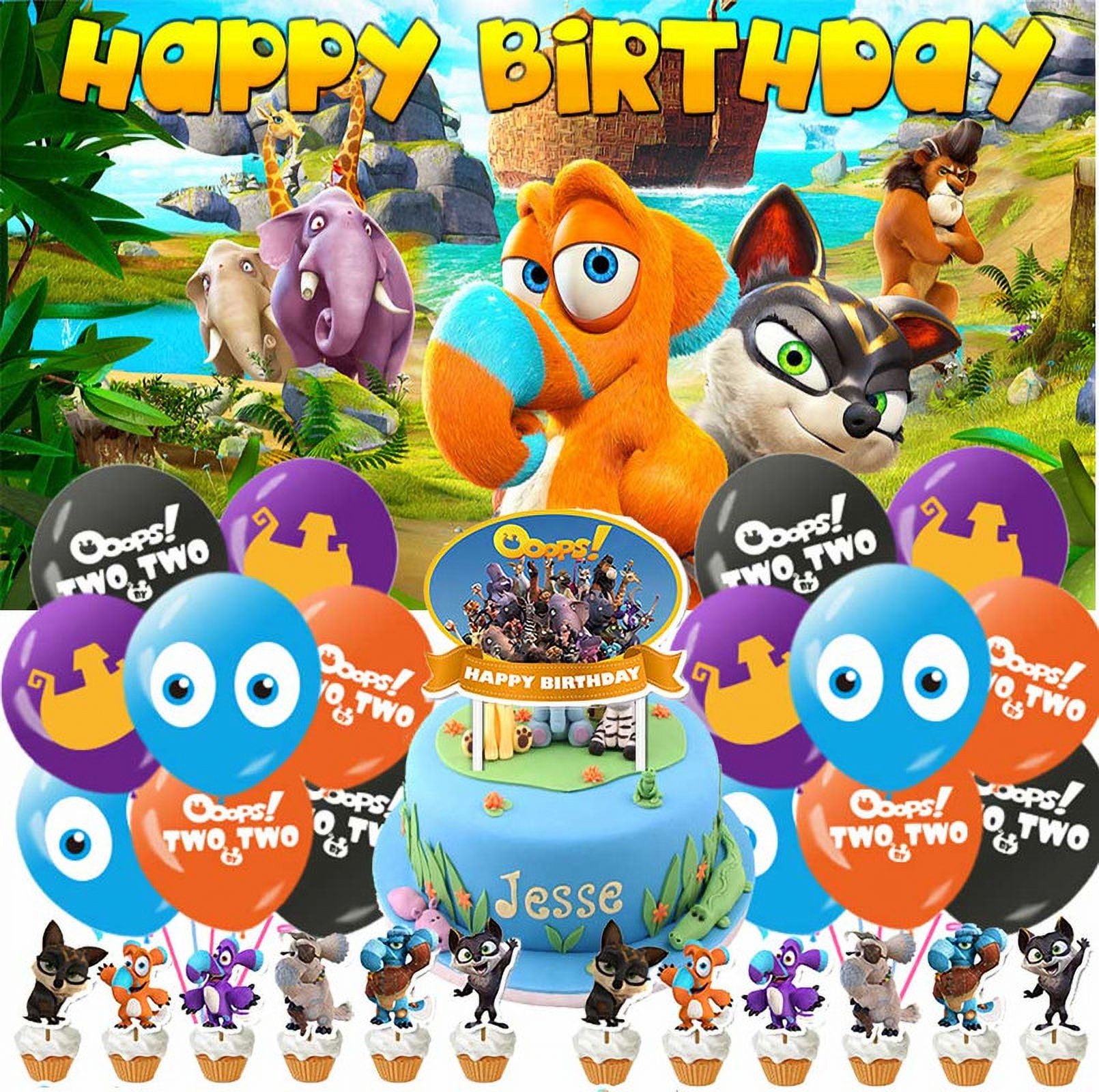 Noah Ark Cute Animals Blue Sea Birthday Backdrop Kit
