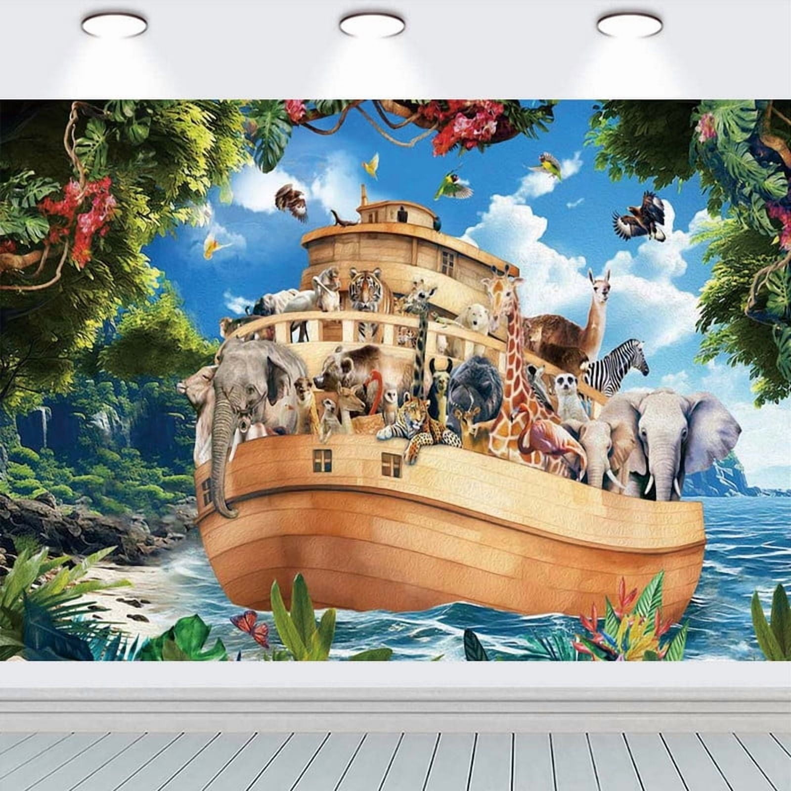 Noah's Ark Party Supplies Background Backdrop Taspestry Banner Poster Decor  Decorations, image size:1600x1600