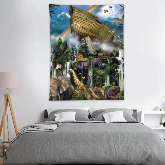 Noah's Ark-Theme Anti-pilling Tapestry Gift Wall Hanging Backdrop for Room Bedroom Girls Fans Background Banner Party Birthday Supplies Decor