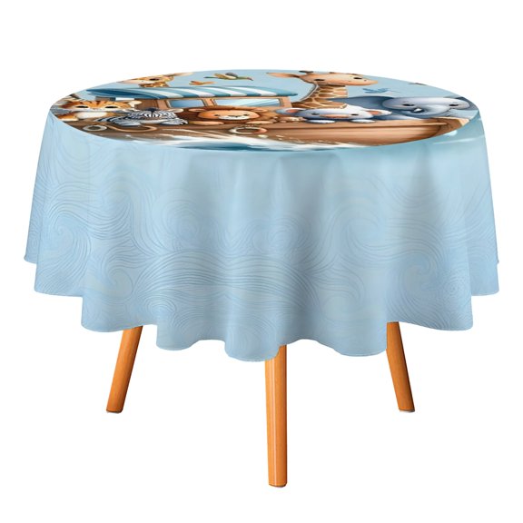 Noah's Ark Themed 60 Inch Round Tablecloth Suitable For Decoration And Gift Giving