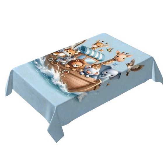 Noah's Ark Themed Square Tablecloth 54 * 72 Inches Durable Stylish