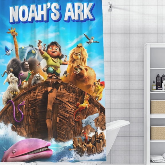 Noah's Ark-theme Bathroom Shower Curtain Home Decor,Bath Curtains Durable Waterproof Bath Curtain , Adluts Girls Boys Bathroom Decor House Gifts 52x71inch130cmX180cm