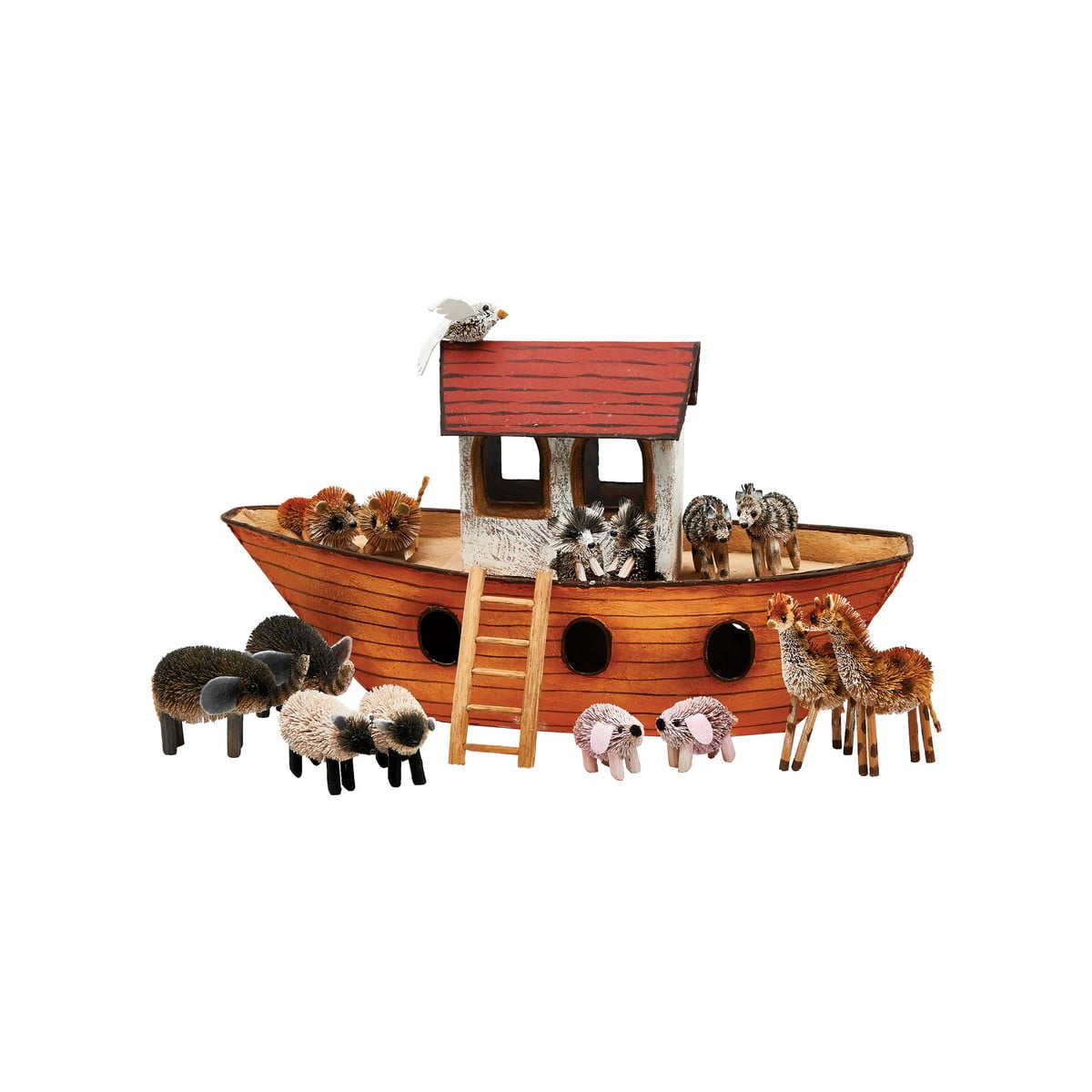 Noah's Ark w/ Animals Decorative Christmas Figurine Set 15 Pieces