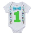 thumbnail image 1 of Noah's Boytique Baby Boys 1st Birthday Bodysuit with Bow Tie 18-24 M Planes, 1 of 4