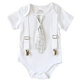 thumbnail image 1 of Noah's Boytique Baby Boys Baptism Christening Suit White Cross Tie Outfit Newborn, 1 of 3