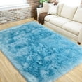 thumbnail image 1 of Noahas Contemporary Solid Print Area Rug, Aqua Blue ,2' x 4', 1 of 6