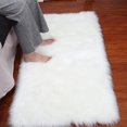 thumbnail image 1 of Noahas Faux Fur Sheepskin Area Rug Soft Shag Rug Silky Area Rug Decor Washable Non-Slip Rug 2 x 3 Feet, White, 1 of 7