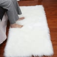 thumbnail image 1 of Noahas Faux Fur Sheepskin Area Rug Soft Shag Rug Silky Area Rug Decor Washable Non-Slip Rug 2 x 3 Feet, White, 1 of 7