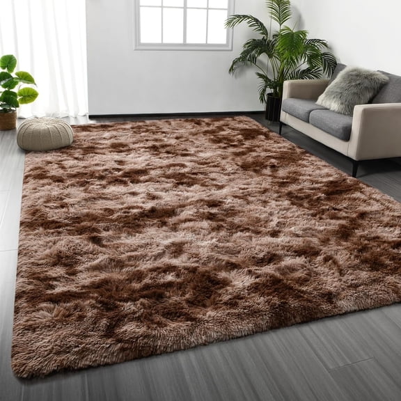 Noahas Fluffy Area Rug for Living Room Bedroom, 8 x 10 Tie-Dyed Coffee Rug Fuzzy Non-Slip Modern Carpet Ultra Soft Faux Fur Rugs for Dorm Kids Room Home Decor