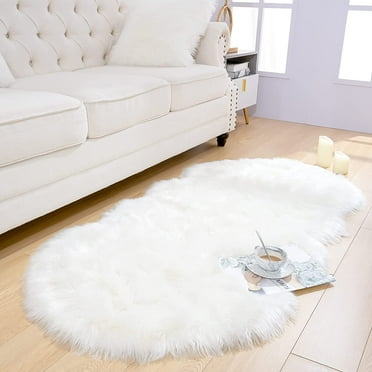 Noahas Modern Solid Print Area Rug, White, 2.6'x5.2'