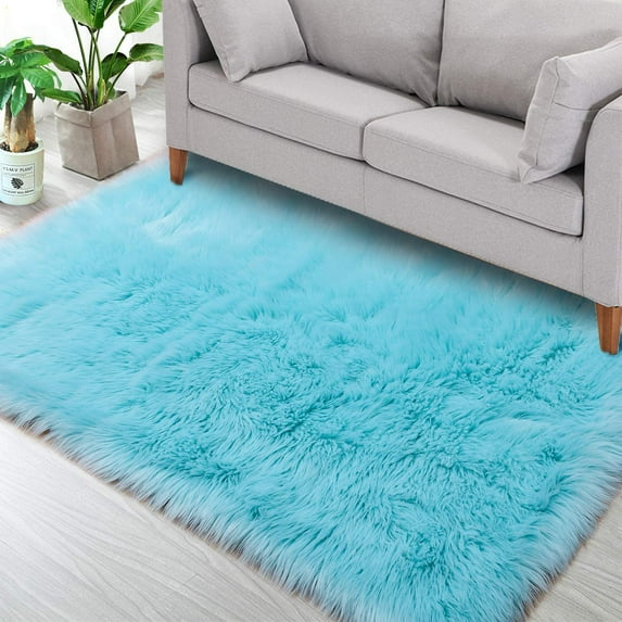 Noahas Shaggy Faux Fur Area Rugs