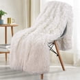 thumbnail image 1 of Noahas Shaggy Longfur Throw Blanket with Sherpa Warm Underside, Lightweight and Washable Kids Girls Room Decorative Blanket, 50''x60'', Cream White, 1 of 7
