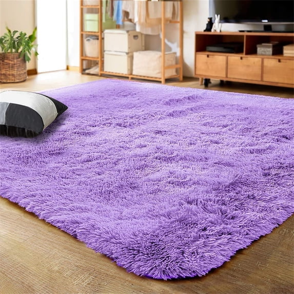 Noahas Soft Fluffy Area Rug Modern Shaggy Bedroom Rugs for Kids Room Nursery Rug Floor Carpets, 3'x 5',Purple